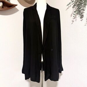 NWT James Perse Sheer Black Size 4 Blazer Style Top Layer